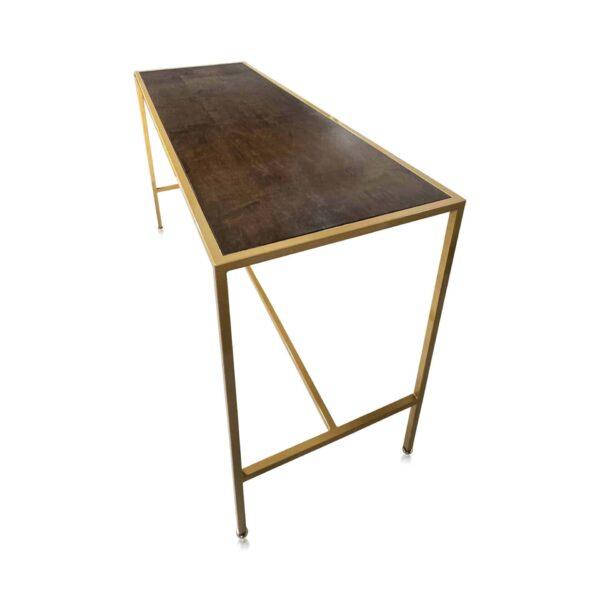 BALI GOLD COMMUNAL BAR TABLE WITH WOOD TOP - Image 2