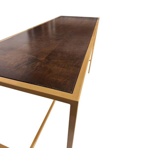 BALI GOLD COMMUNAL BAR TABLE WITH WOOD TOP - Image 3