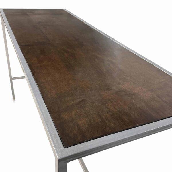 BALI SILVER COMMUNAL BAR TABLE WITH WOOD TOP - Image 2