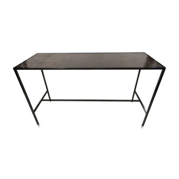 BALI BLACK COMMUNAL BAR TABLE WITH WOOD TOP