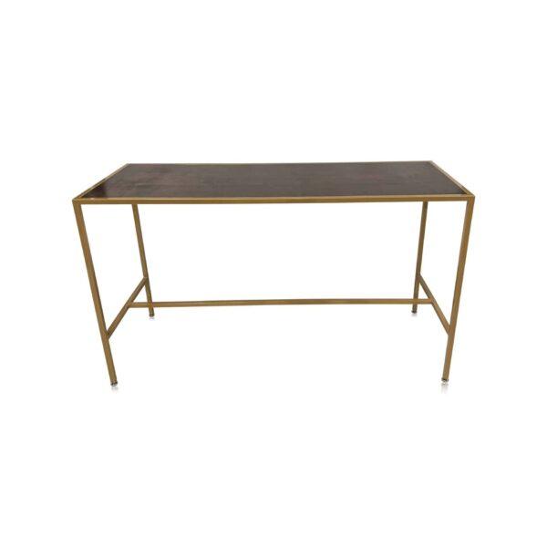 BALI GOLD COMMUNAL BAR TABLE WITH WOOD TOP