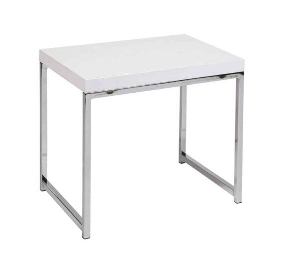 White Club End Table