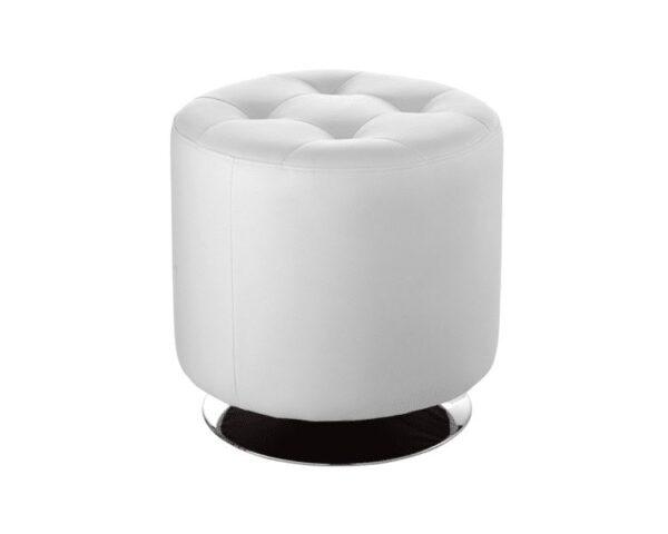 White Swivel Round Ottoman