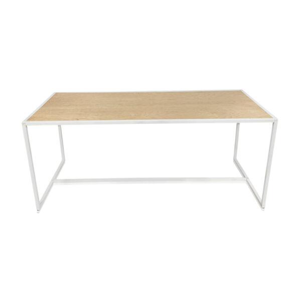 white table with maple top rental