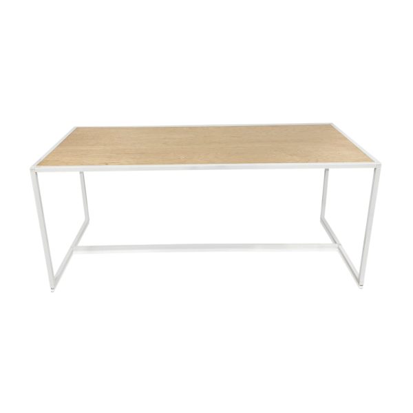 PARSON WHITE TABLE W/MAPLE TOP
