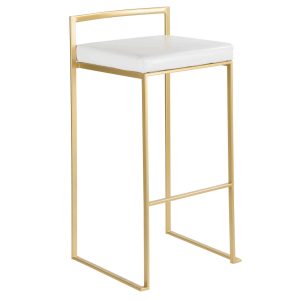 ASHTON BAR STOOL GOLD WHITE