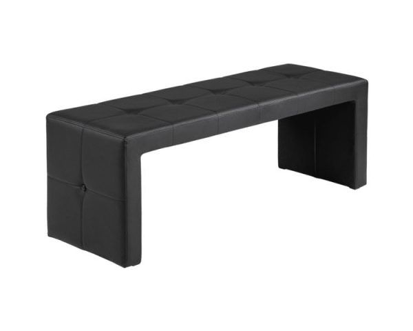 BLACK LEATHER BENCH OTTOMAN
