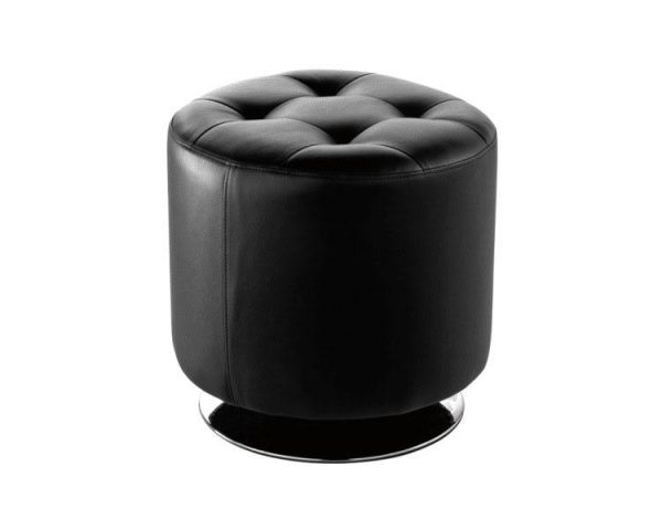 Black Swivel Round Ottoman