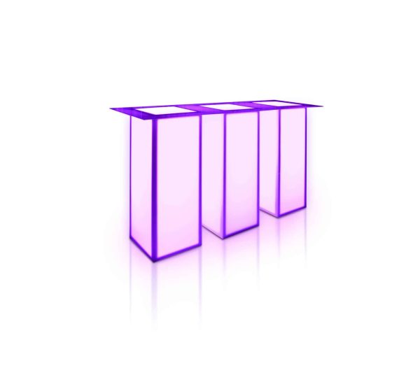 ILLUMINATED PEDESTAL COMMUNAL TABLE