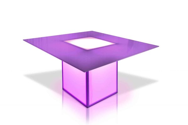 WHITE ACRYLIC LED SQUARE TABLE