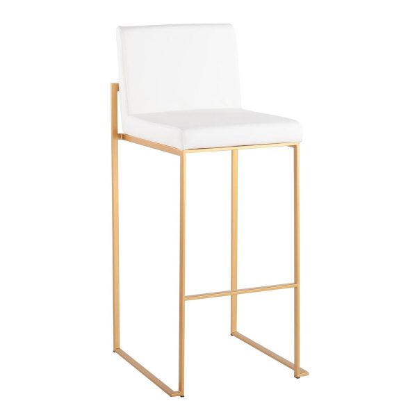 PAYTON GOLD BAR STOOL WHITE