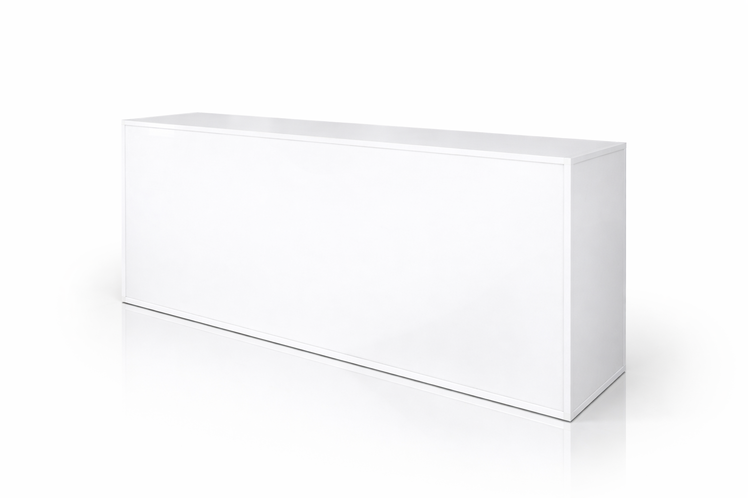 Trade show furniture rental New Orleans: 8ft white registration counter